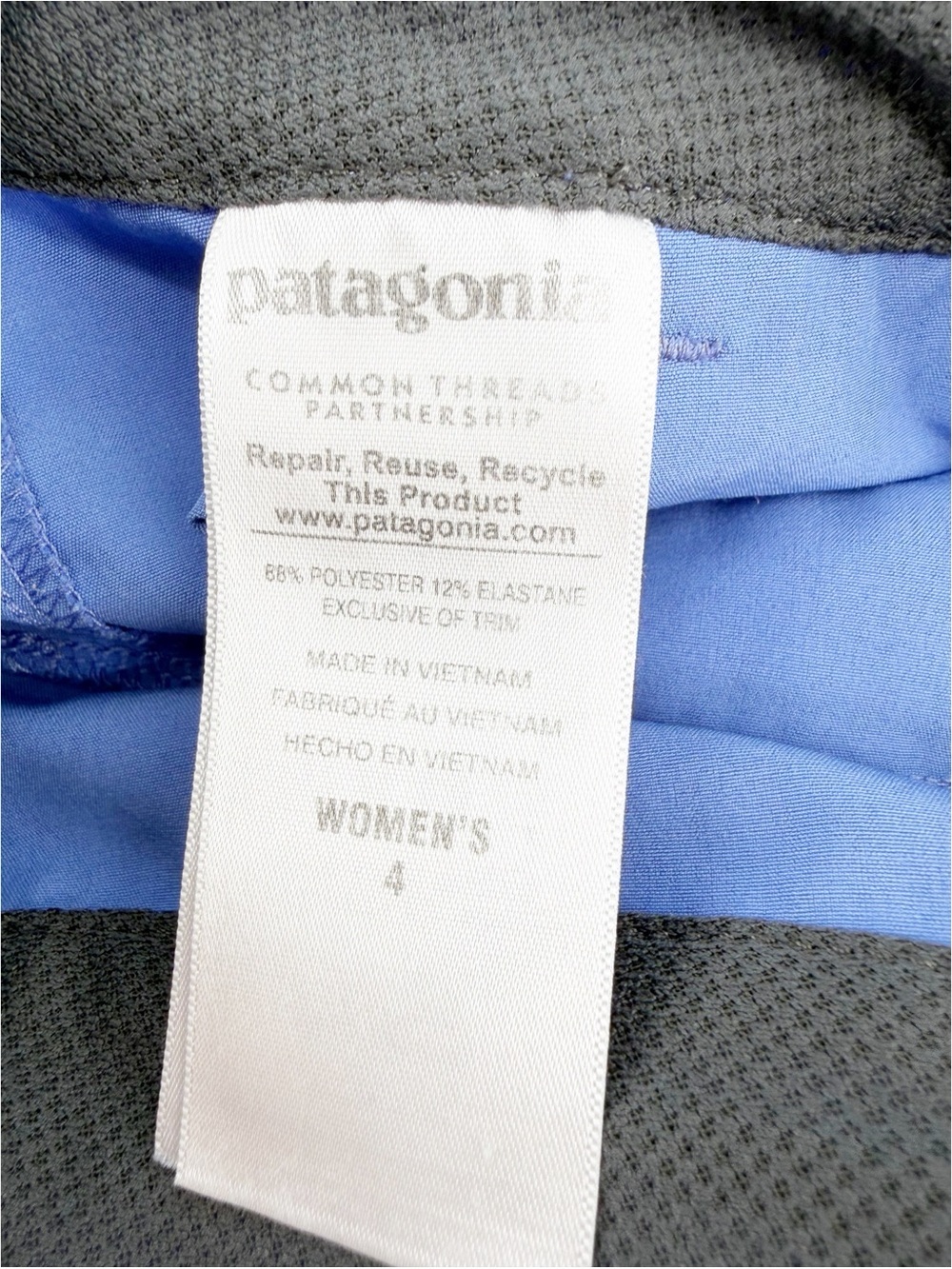 Patagonia Happy Hike Violet Blue Shorts Size 4 - Picture 4 of 6